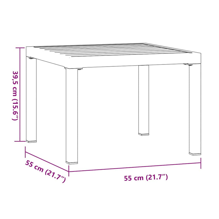 Masă cafea grădină negru 55x55x39,5cm oțel vopsit electrostatic - WALTI WALTI