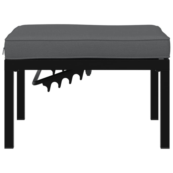 Scaun de grădină cu pernă, negru, aluminiu - WALTI WALTI