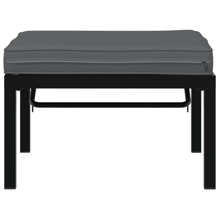 Scaun de grădină cu pernă, negru, aluminiu - WALTI WALTI