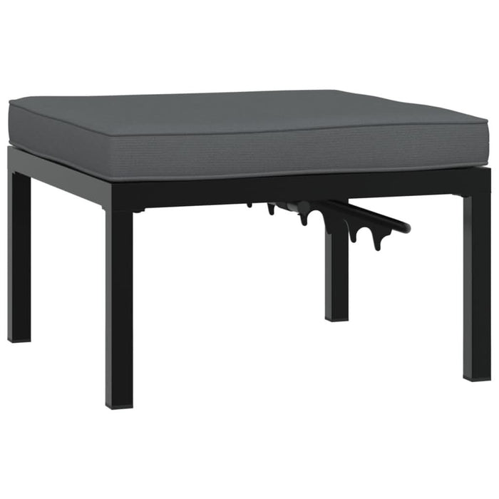 Scaun de grădină cu pernă, negru, aluminiu - WALTI WALTI