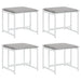 Taburete de grădină cu perne, 4 buc., alb, oțel și textilenă - WALTI WALTI