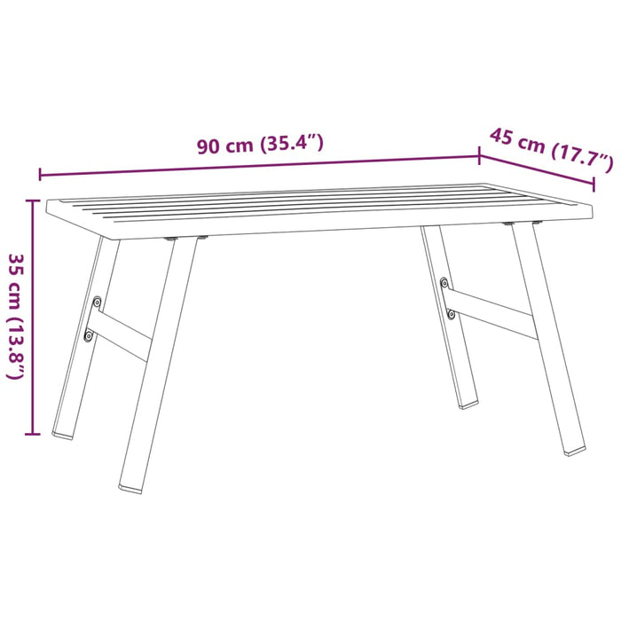 Măsuță cafea grădină negru 90x45x35cm oțel vopsit electrostatic - WALTI WALTI