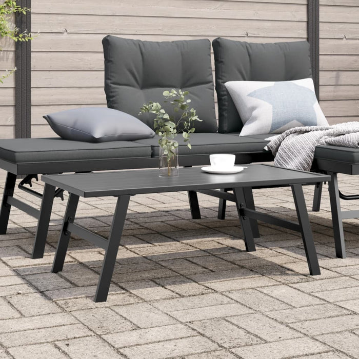 Măsuță cafea grădină negru 90x45x35cm oțel vopsit electrostatic - WALTI WALTI