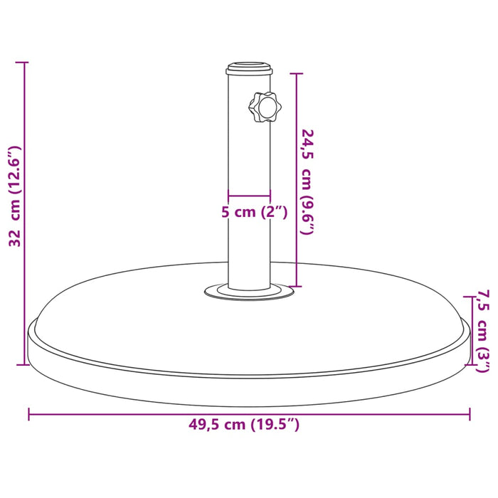 Suport umbrelă pentru stâlpi Ø32/35/38 mm, 25 kg, rotund - WALTI WALTI