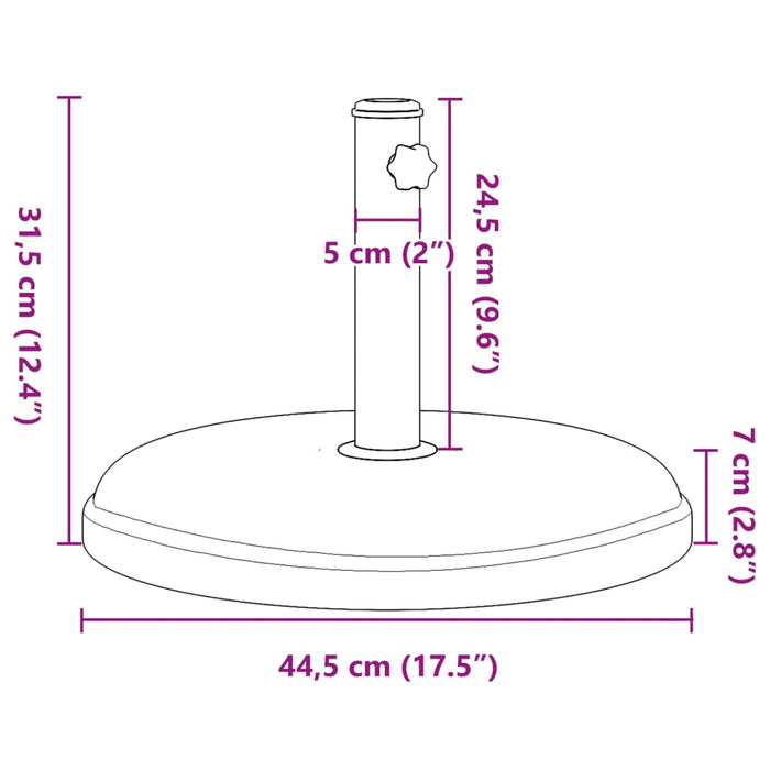 Suport umbrelă pentru stâlpi Ø32/35/38 mm, 15 kg, rotund - WALTI WALTI