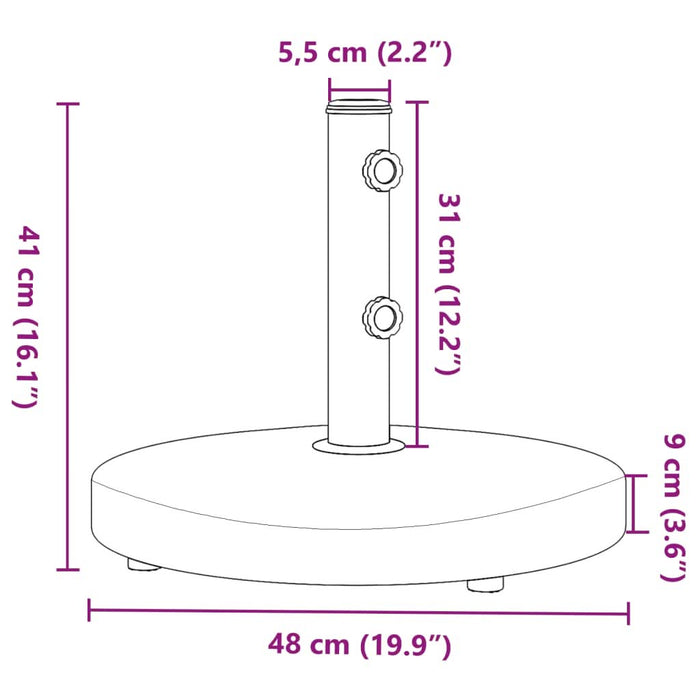 Suport umbrelă pentru stâlpi Ø32/38/48 mm, 25 kg, rotund - WALTI WALTI