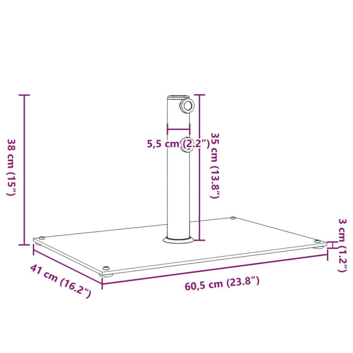 Suport umbrelă pentru stâlpi Ø32/38/48 mm, 15 kg, dreptunghi - WALTI WALTI