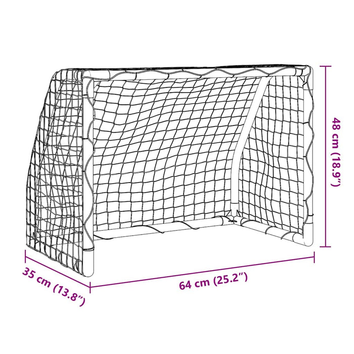 Porți de fotbal de copii 2 buc., cu minge alb 64x35x48 cm metal - WALTI WALTI