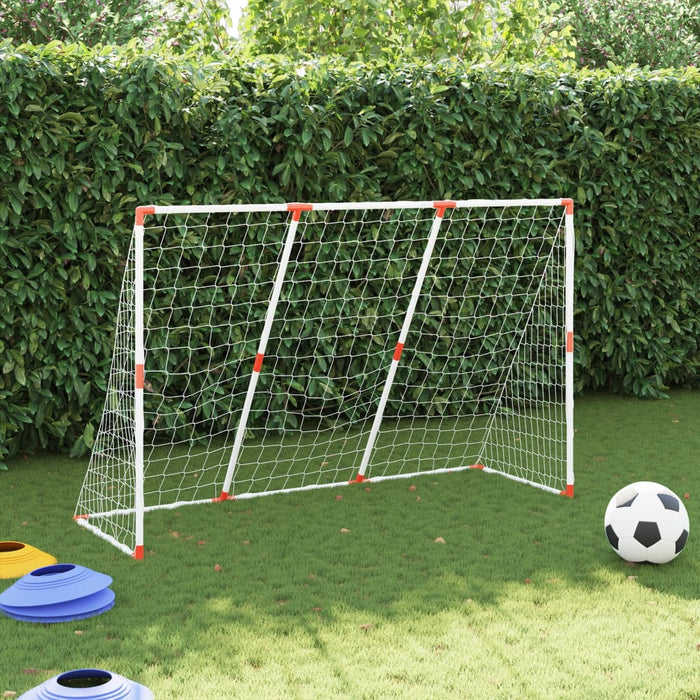Poartă de fotbal pentru copii cu mingi 2-în-1 alb 184x64x124 cm - WALTI WALTI