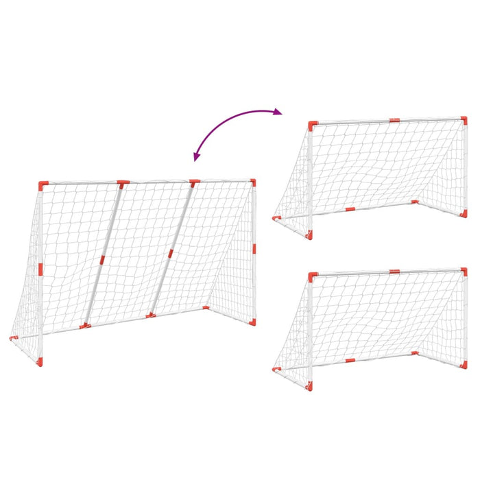 Poartă de fotbal pentru copii cu mingi 2-în-1 alb 184x64x124 cm - WALTI WALTI