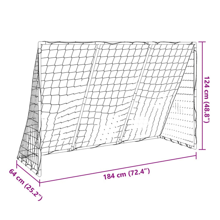 Poartă de fotbal pentru copii cu mingi 2-în-1 alb 184x64x124 cm - WALTI WALTI