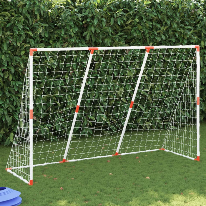 Poartă de fotbal pentru copii cu mingi 2-în-1 alb 184x64x124 cm - WALTI WALTI