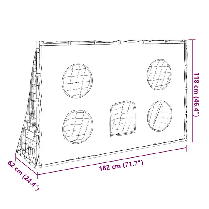 Poartă de fotbal de copii cu covoraș țintă/minge 182x62x118 cm - WALTI WALTI