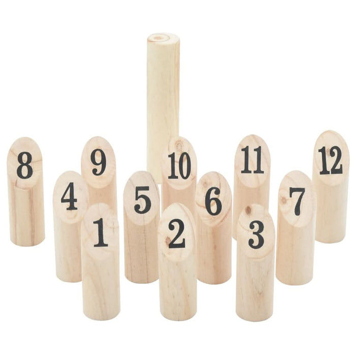 Kubb Set jocuri cu numere 13 piese geantă de transport lemn masiv pin - WALTI WALTI