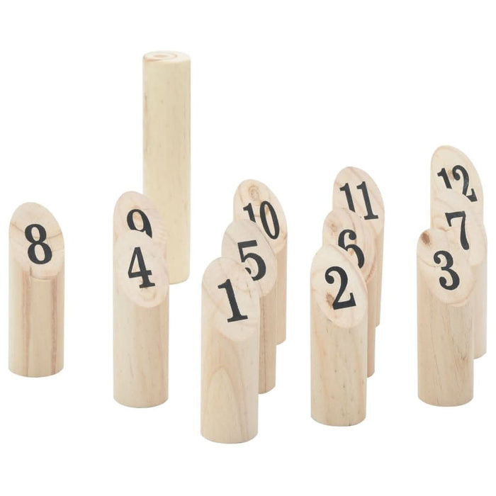 Kubb Set jocuri cu numere 13 piese geantă de transport lemn masiv pin - WALTI WALTI