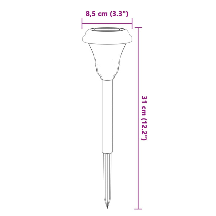 Lămpi solare alei cu țăruși de pământ 12 buc., alb - WALTI WALTI