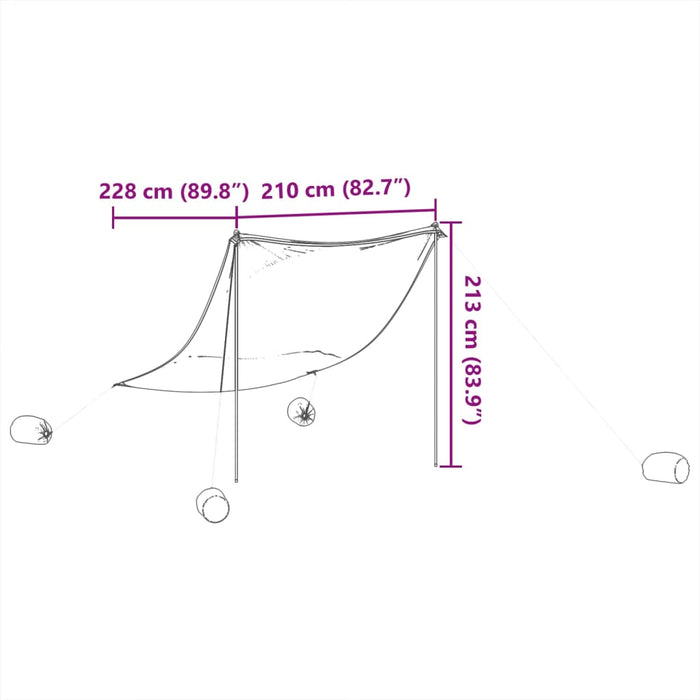 Baldachin de plajă cu ancore de nisip, gri, 214x236 cm - WALTI WALTI