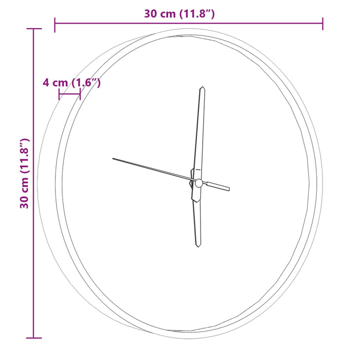 Ceas de perete cu scale luminoase și indicatori albastru Ø30 cm - WALTI WALTI