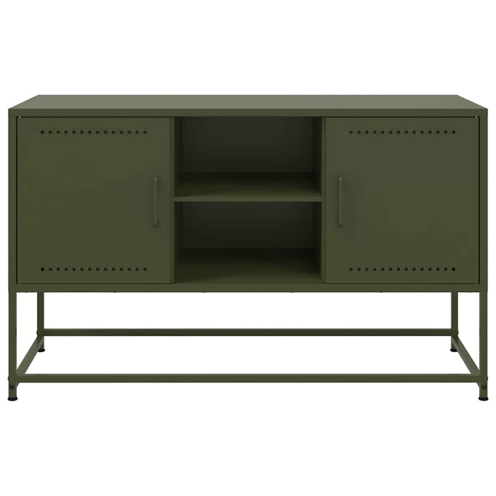 Dulap TV, verde măsliniu, 100,5x39x60,5 cm, oțel WALTI