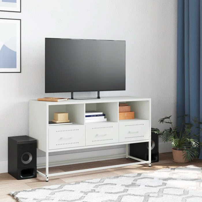 Dulap TV, alb, 100,5x39x60,5 cm, oțel - WALTI WALTI