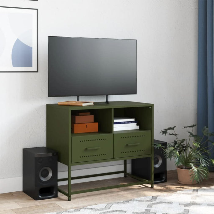 Dulap TV, verde măsliniu, 68x39x60,5 cm, oțel - WALTI WALTI