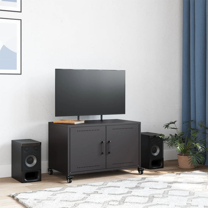 Dulap TV, negru, 68x39x43,5 cm, oțel WALTI