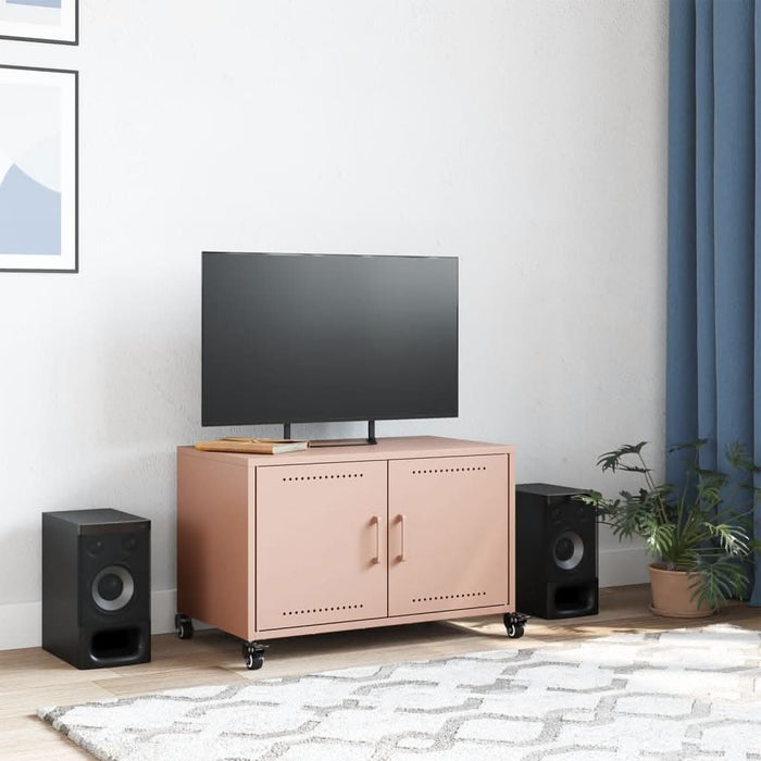 Dulap TV, roz, 68x39x43,5 cm, oțel laminat la rece - WALTI WALTI