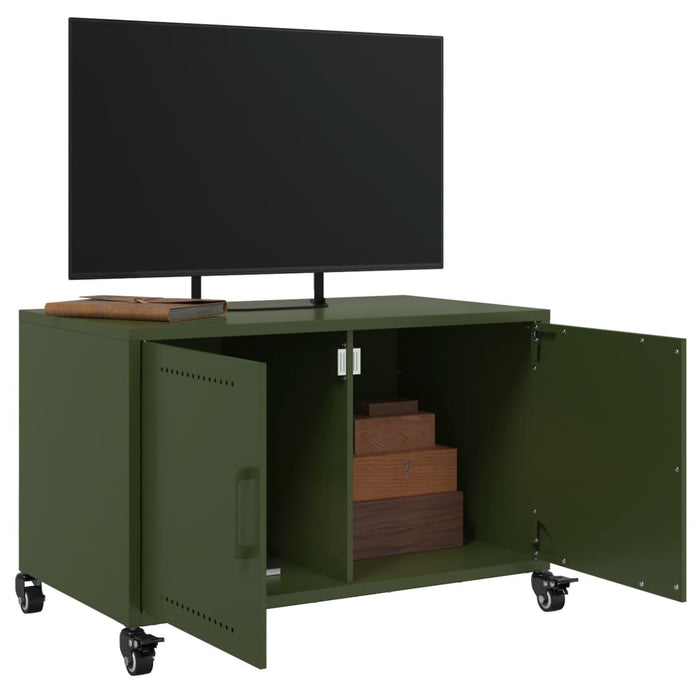 Dulap TV, verde măsliniu, 68x39x43,5 cm, oțel WALTI