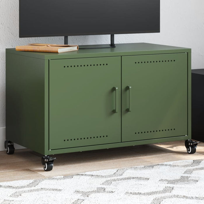 Dulap TV, verde măsliniu, 68x39x43,5 cm, oțel WALTI