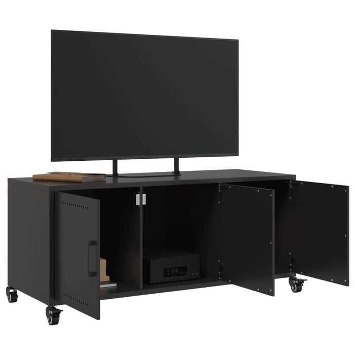 Dulap TV, negru, 100,5x39x43,5 cm, oțel laminat la rece - WALTI WALTI