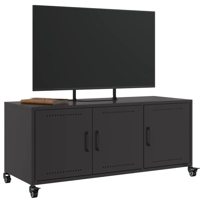 Dulap TV, negru, 100,5x39x43,5 cm, oțel laminat la rece - WALTI WALTI
