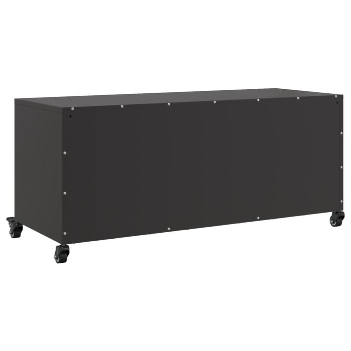 Dulap TV, negru, 100,5x39x43,5 cm, oțel laminat la rece - WALTI WALTI