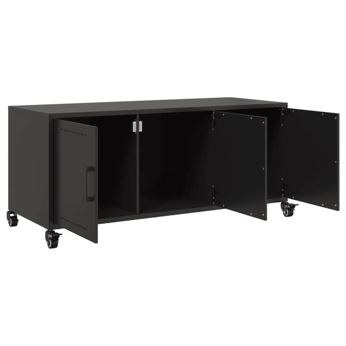 Dulap TV, negru, 100,5x39x43,5 cm, oțel laminat la rece - WALTI WALTI