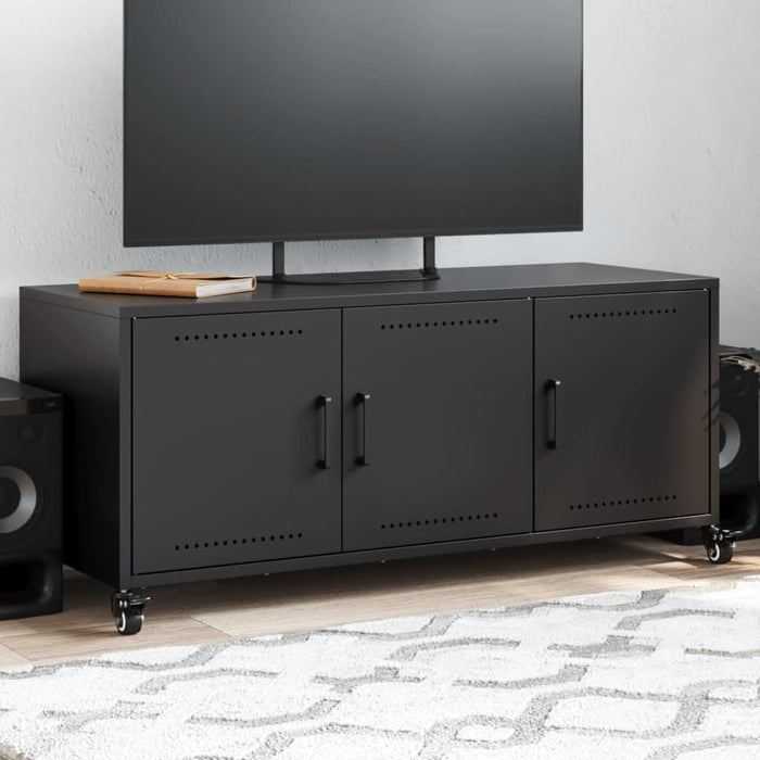 Dulap TV, negru, 100,5x39x43,5 cm, oțel laminat la rece - WALTI WALTI