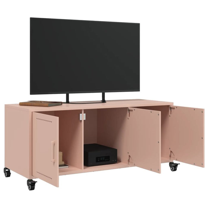 Dulap TV, roz, 100,5x39x43,5 cm, oțel laminat la rece - WALTI WALTI