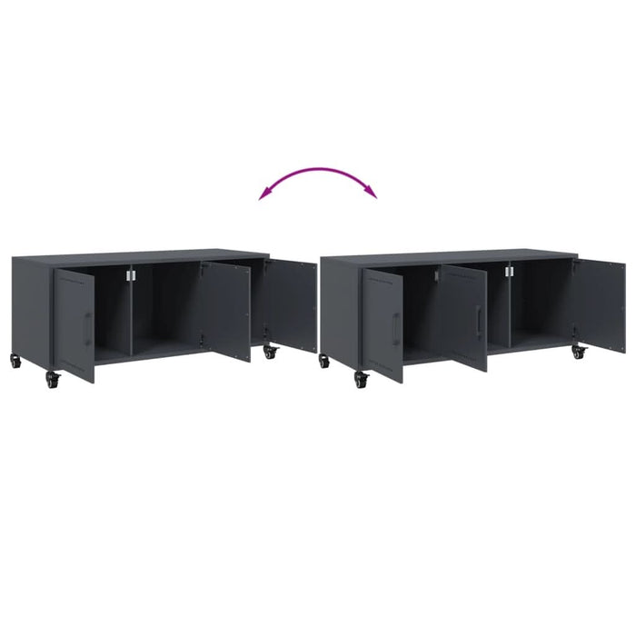 Dulap TV, antracit, 100,5x39x43,5 cm, oțel laminat la rece - WALTI WALTI