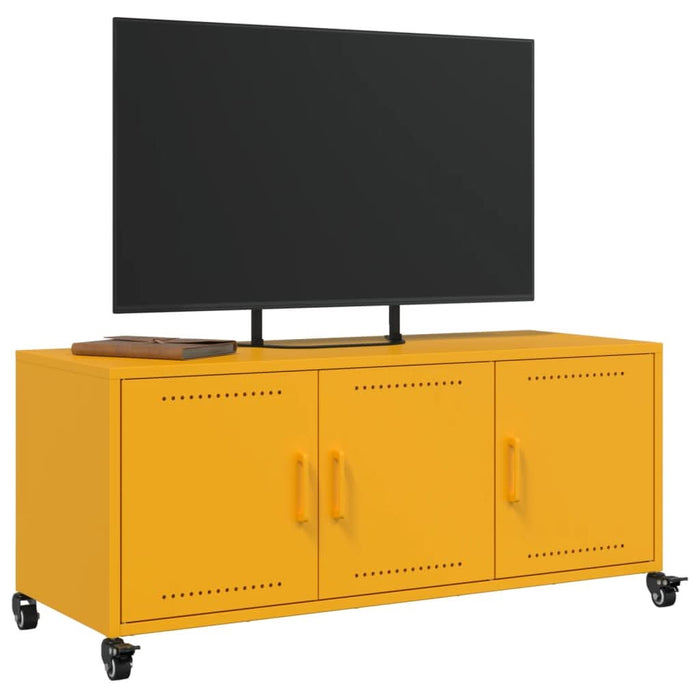 Dulap TV, galben muștar, 100,5x39x43,5 cm, oțel laminat la rece - WALTI WALTI