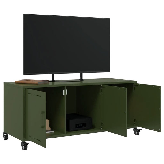 Dulap TV, verde măsliniu, 100,5x39x43,5cm, oțel laminat la rece - WALTI WALTI
