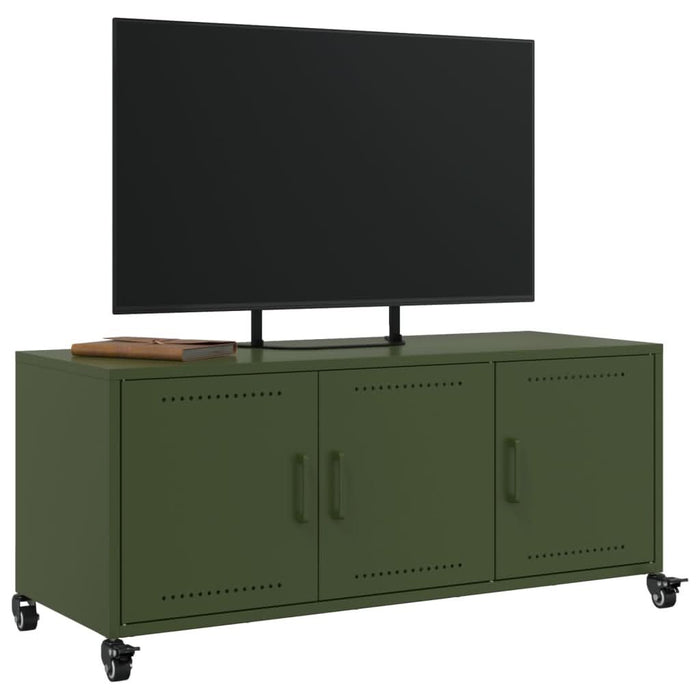 Dulap TV, verde măsliniu, 100,5x39x43,5cm, oțel laminat la rece - WALTI WALTI
