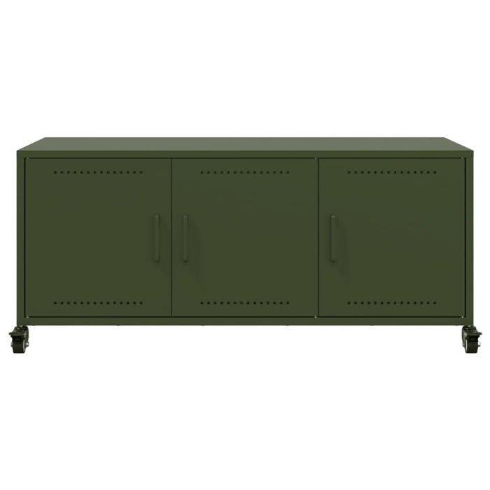 Dulap TV, verde măsliniu, 100,5x39x43,5cm, oțel laminat la rece - WALTI WALTI