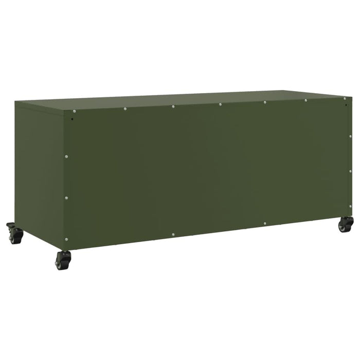 Dulap TV, verde măsliniu, 100,5x39x43,5cm, oțel laminat la rece - WALTI WALTI