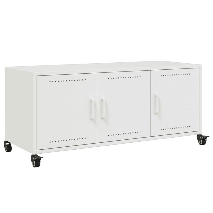 Dulap TV, alb, 100,5x39x43,5 cm, oțel laminat la rece - WALTI WALTI