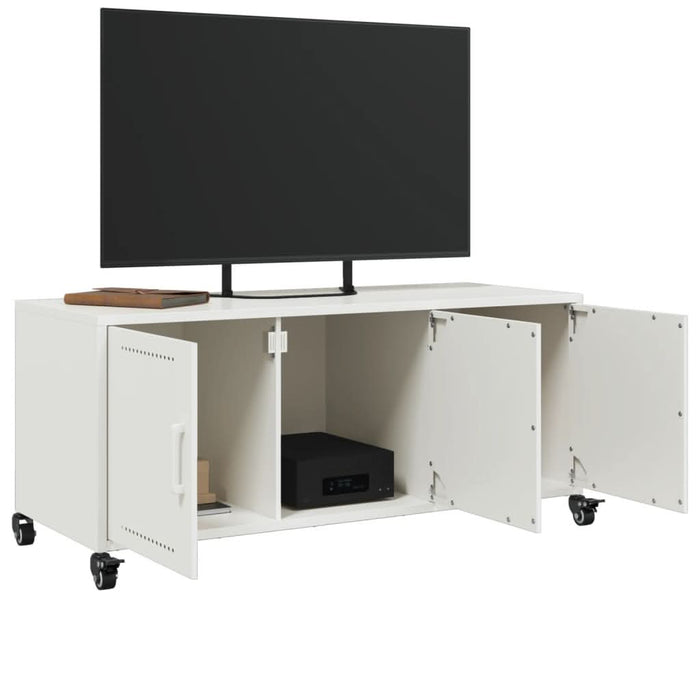 Dulap TV, alb, 100,5x39x43,5 cm, oțel laminat la rece - WALTI WALTI