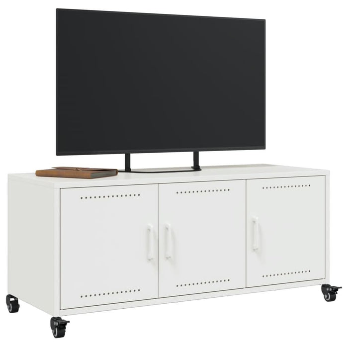 Dulap TV, alb, 100,5x39x43,5 cm, oțel laminat la rece - WALTI WALTI