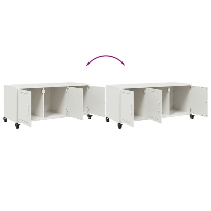 Dulap TV, alb, 100,5x39x43,5 cm, oțel laminat la rece - WALTI WALTI