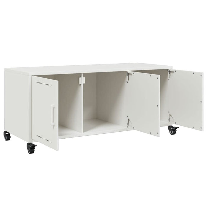 Dulap TV, alb, 100,5x39x43,5 cm, oțel laminat la rece - WALTI WALTI