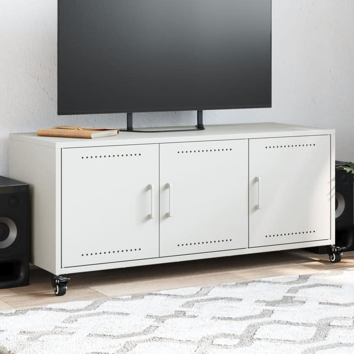 Dulap TV, alb, 100,5x39x43,5 cm, oțel laminat la rece - WALTI WALTI