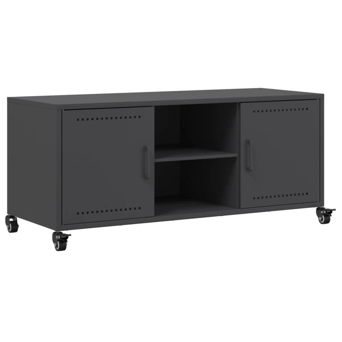 Dulap TV, negru, 100,5x39x43,5 cm, oțel laminat la rece - WALTI WALTI