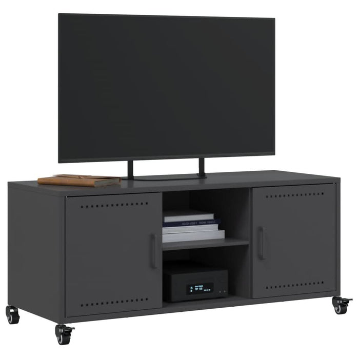 Dulap TV, negru, 100,5x39x43,5 cm, oțel laminat la rece - WALTI WALTI