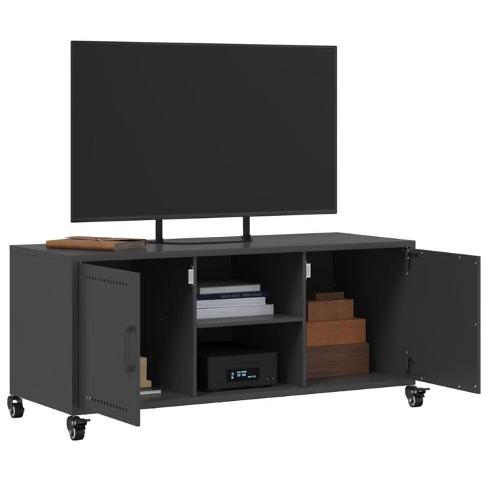 Dulap TV, negru, 100,5x39x43,5 cm, oțel laminat la rece - WALTI WALTI